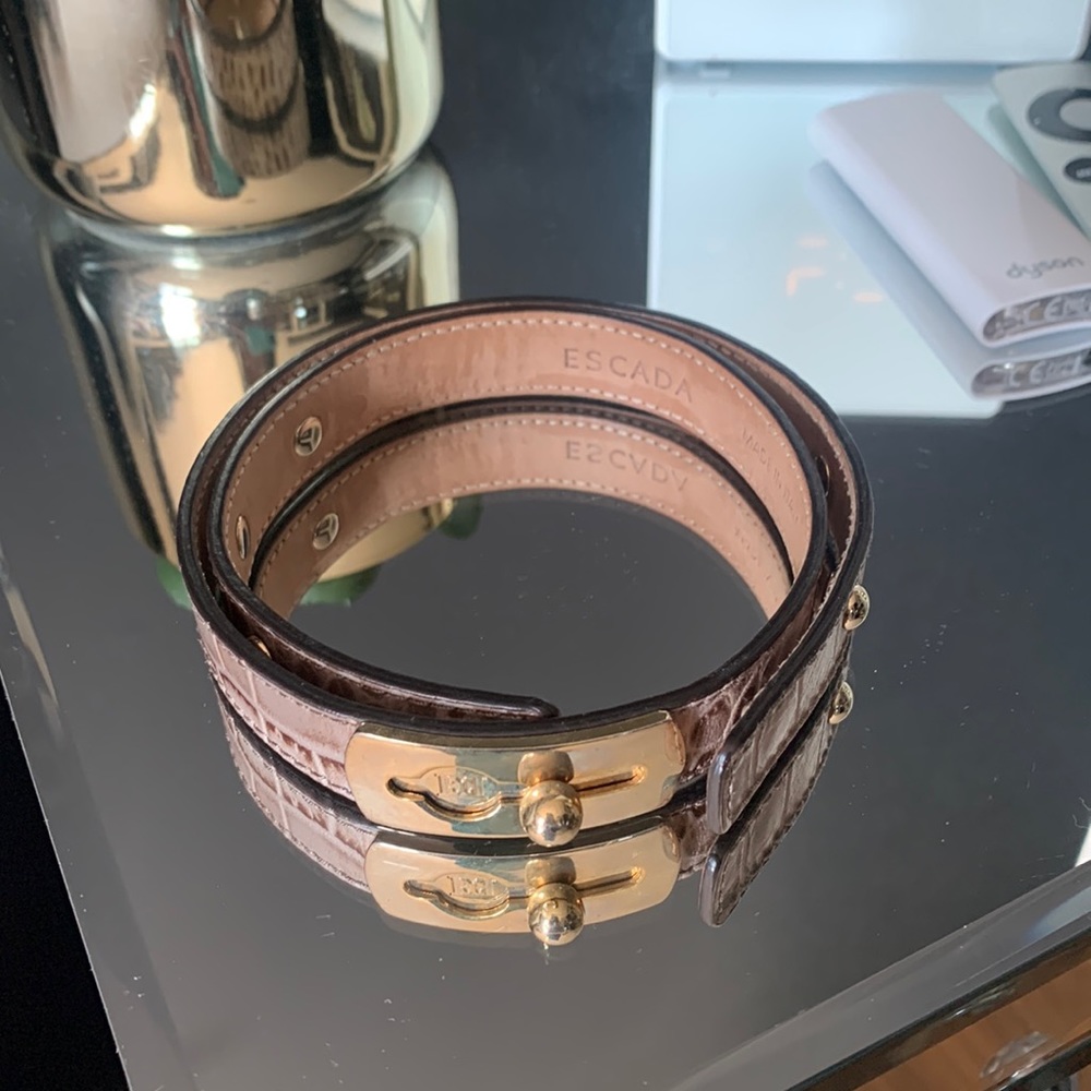 Authentic Escada Leather Wrap Bracelet
